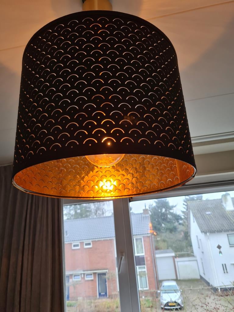 Zwart-gouden Ikea Nymo hanglamp 59 cm - Mooie lamp!, Ophalen of Verzenden, Zo goed als nieuw, Stof, Modern