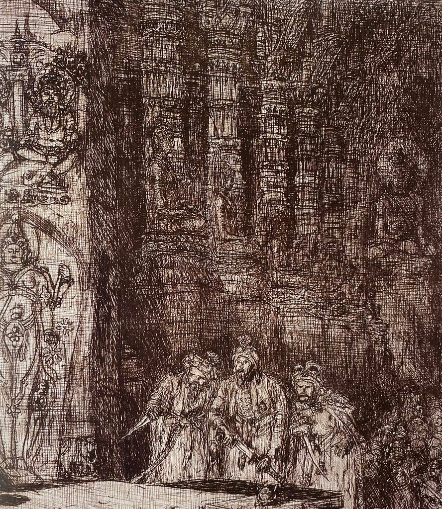 Marius Bauer etsen (2 x ) plus documentatie, Antiek en Kunst, Kunst | Etsen en Gravures, Ophalen of Verzenden