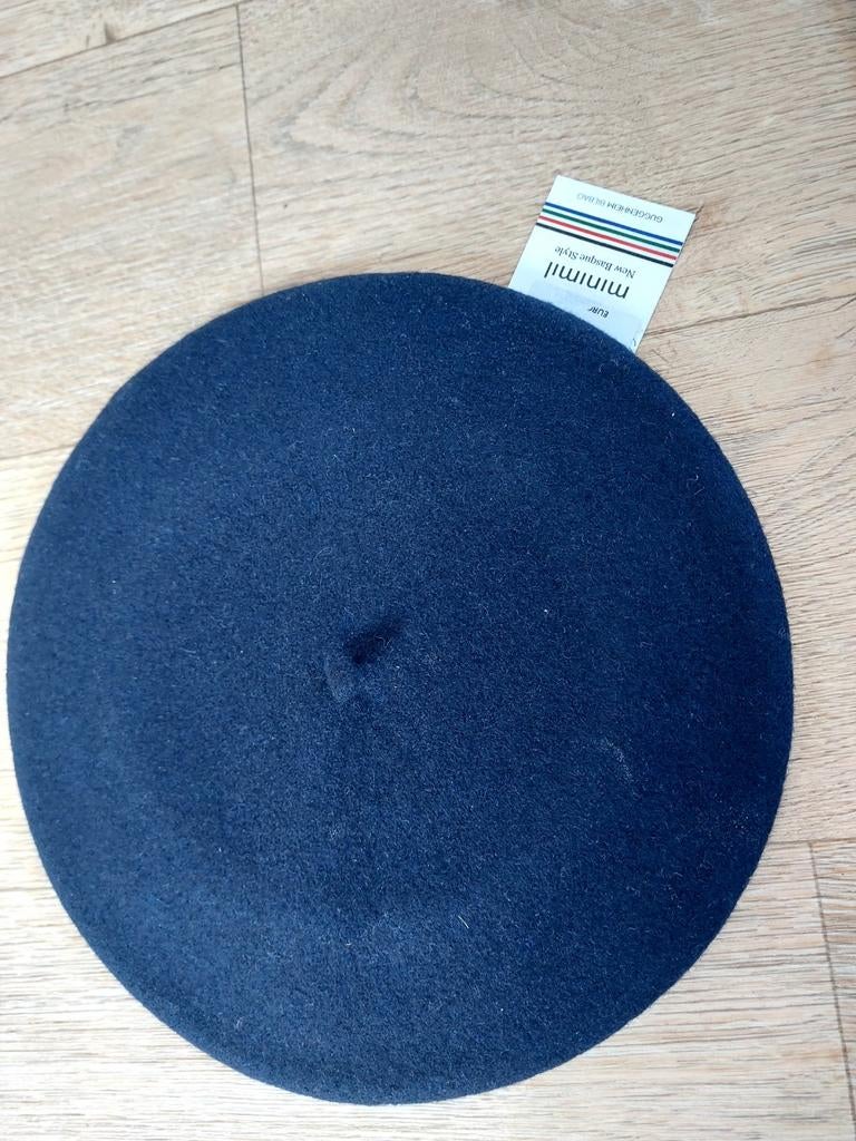 Minimil Basque Stijl Hoed donkerblauw van merino wol- Nieuw!, Hoed, Nieuw, Minimil, One size fits all
