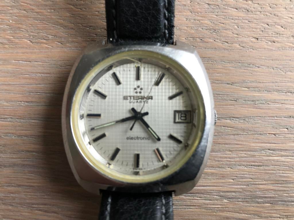 Eterna Quartz electronic vintage c 1973, Ophalen of Verzenden, Staal, Overige merken, 1960 of later