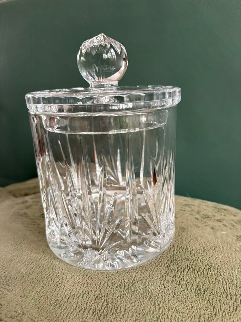 Zware glazen koekjes pot.20 cm hoog., Ophalen of Verzenden, Zo goed als nieuw