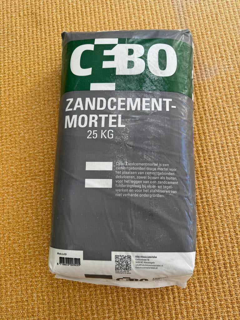 CEBO Zandcementmortel 25 kg - Nieuw, Ophalen of Verzenden, Nieuw, Beton