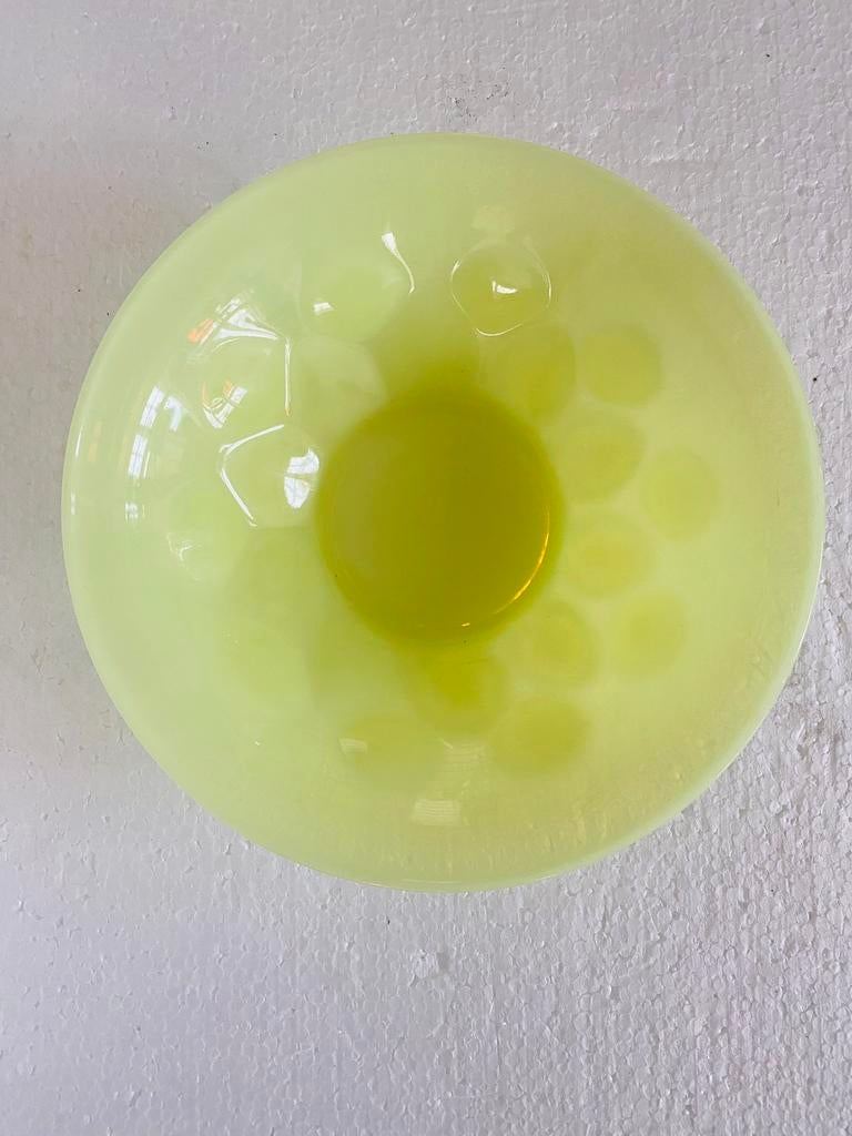 Copier glazen Gutta schalen (2) jaren 30, Gebruikt, Schaal, Leerdam, Rond