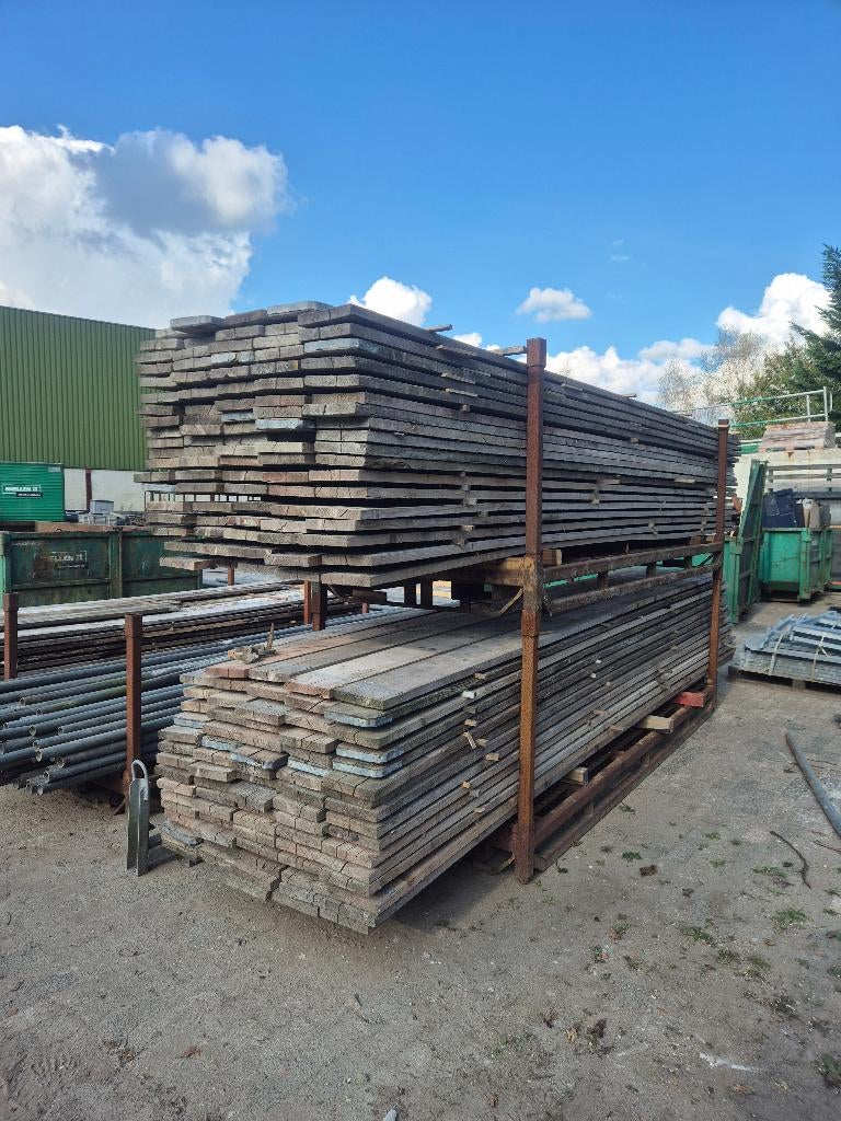 Steigerplanken 500 cm - 200x32 mm, Ophalen, Gebruikt, 25 tot 50 mm, Plank