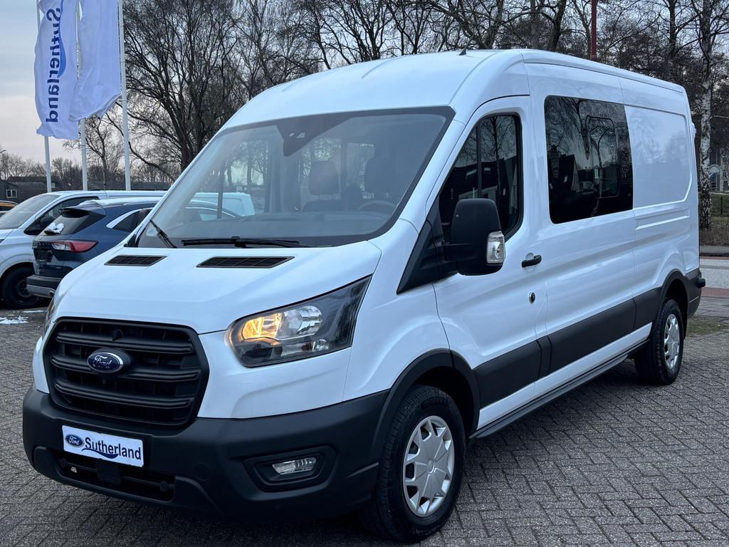 Ford Transit 350 2.0 TDCI L3H2 DC | Dubbele Cabine | Trend |, Auto's, Bestelauto's, Voorwielaandrijving, Stof, Euro 6, 4 cilinders