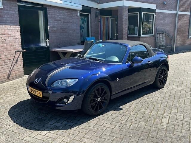 Mazda MX-5 1.8 2011 Blauw org. NL auto 78000km, Stoelverwarming, Achterwielaandrijving, Zwart, 4 cilinders