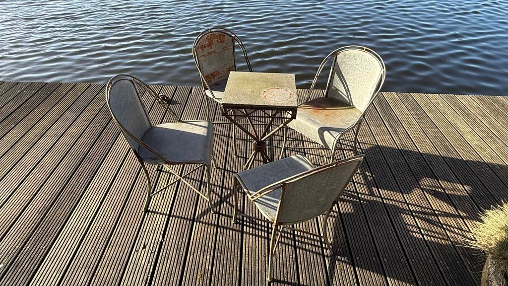 Tuinsetje metaal, Ophalen, Gebruikt, Overige materialen, 2 zitplaatsen