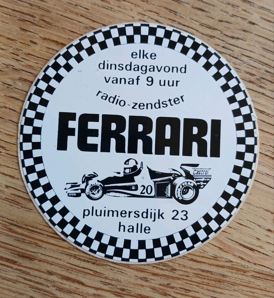Sticker piraat amateur zender Radio zendster FERRARI, HALLE, Ophalen of Verzenden, Zo goed als nieuw