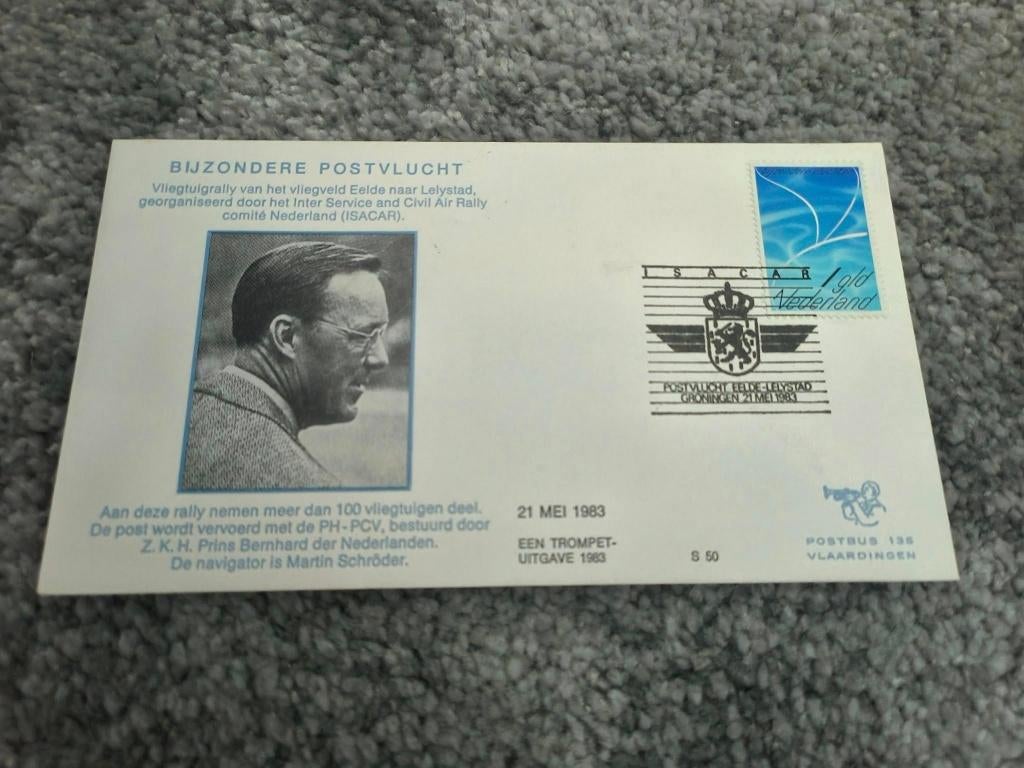 Fdc vliegtuigrally Eelde/Lelystad 1983, Postzegels en Munten, Ophalen of Verzenden, Onbeschreven, Nederland