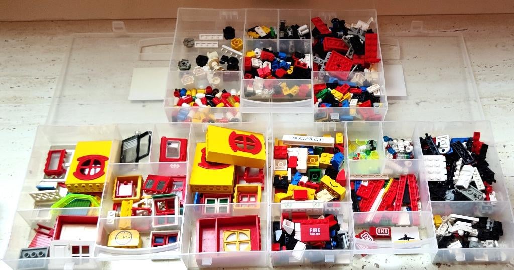  3 dozen vintage met LEGO  circa 1970 + 10  tijdschriften I, Ophalen of Verzenden, Zo goed als nieuw, Losse stenen, Lego