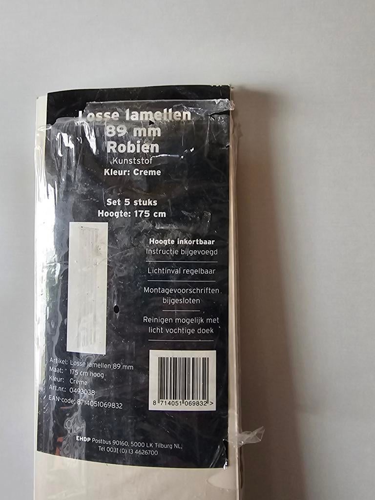5 losse kunststof lammelen, Ophalen, Crème, Minder dan 50 cm, 150 tot 200 cm