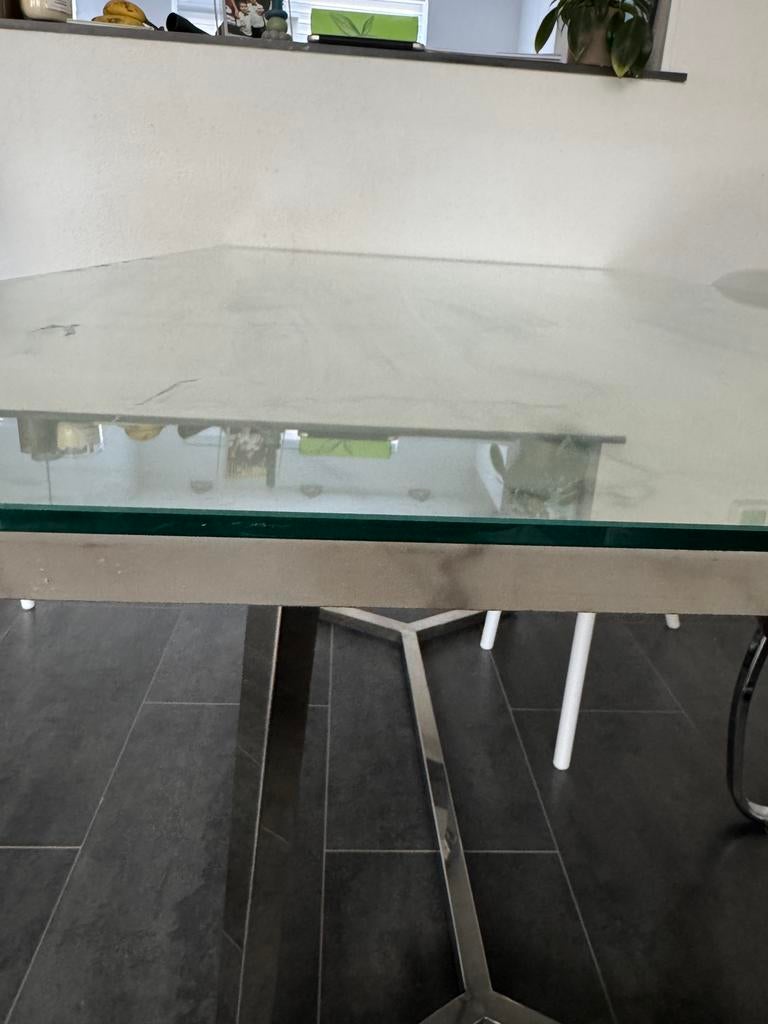 Glazen oplegblad eettafel 160x90 cm, Ophalen, 50 tot 100 cm, 150 tot 200 cm, Rechthoekig