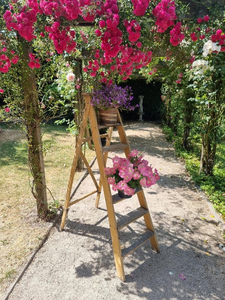 brocant Franse schilderstrap oude trap tuin terras decoratie, Ophalen