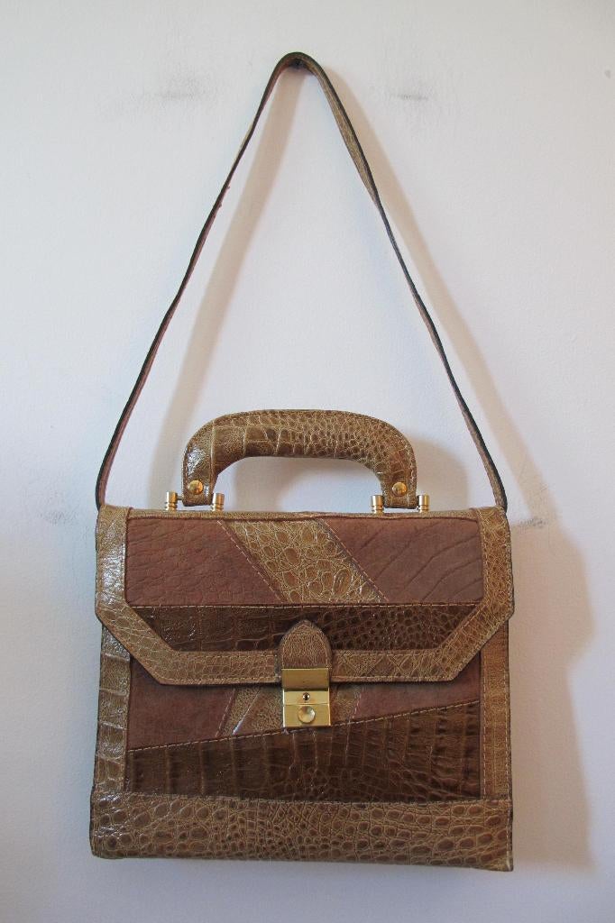 Vintage leather suede bag (Sudhaus), Ophalen of Verzenden, Gebruikt, Bruin, Schoudertasje