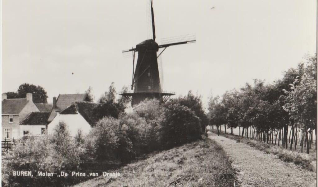 Buren (Gld) 'Molen de Prins' 1969., Verzamelen, Ansichtkaarten | Nederland, Verzenden, 1960 tot 1980, Ongelopen, Gelderland