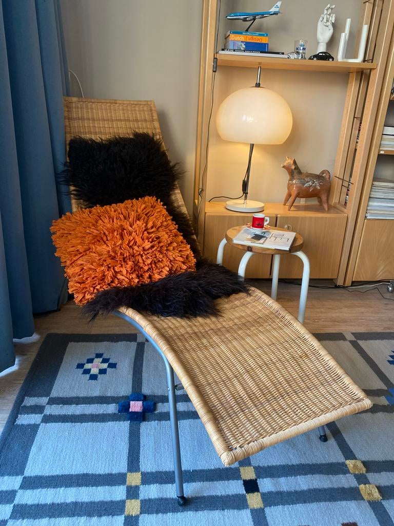 Vintage Ikea rieten loungestoel, Ophalen, Zo goed als nieuw, Minder dan 75 cm, Minder dan 50 cm