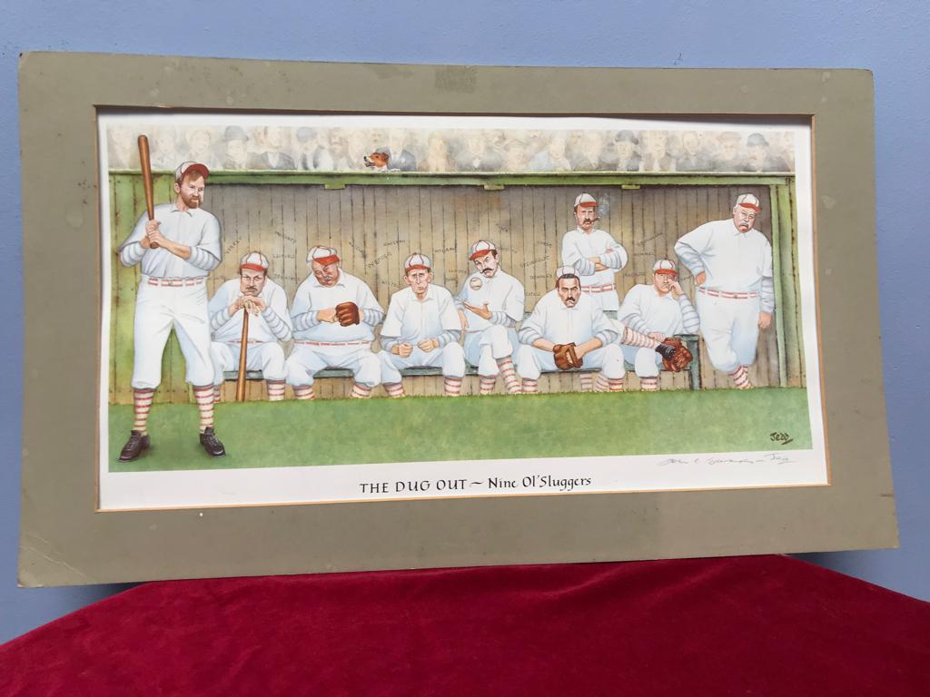 Sport spotprent Honkbal., Ophalen of Verzenden