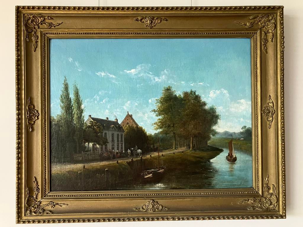 Painting Joseph Ignace van Hoey 1866, Antiek en Kunst, Kunst | Schilderijen | Klassiek, Ophalen of Verzenden