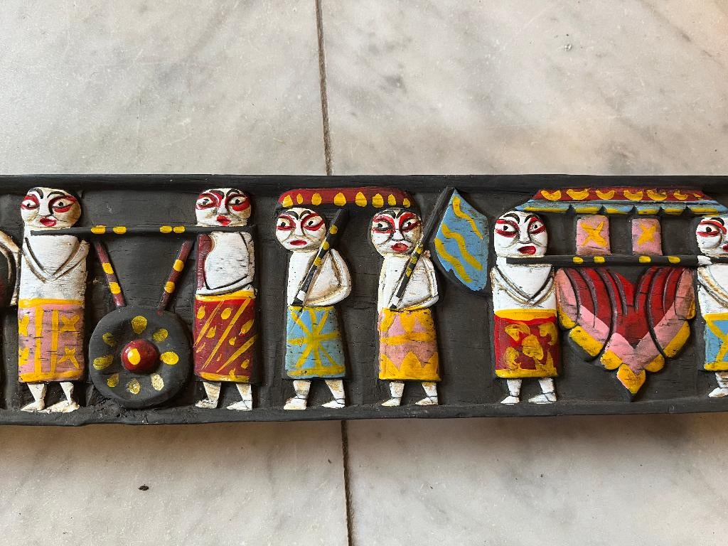 Houten paneel / balkje : Aziatisch, Handgemaakt, Ophalen of Verzenden, 20 - 50 cm, Hout