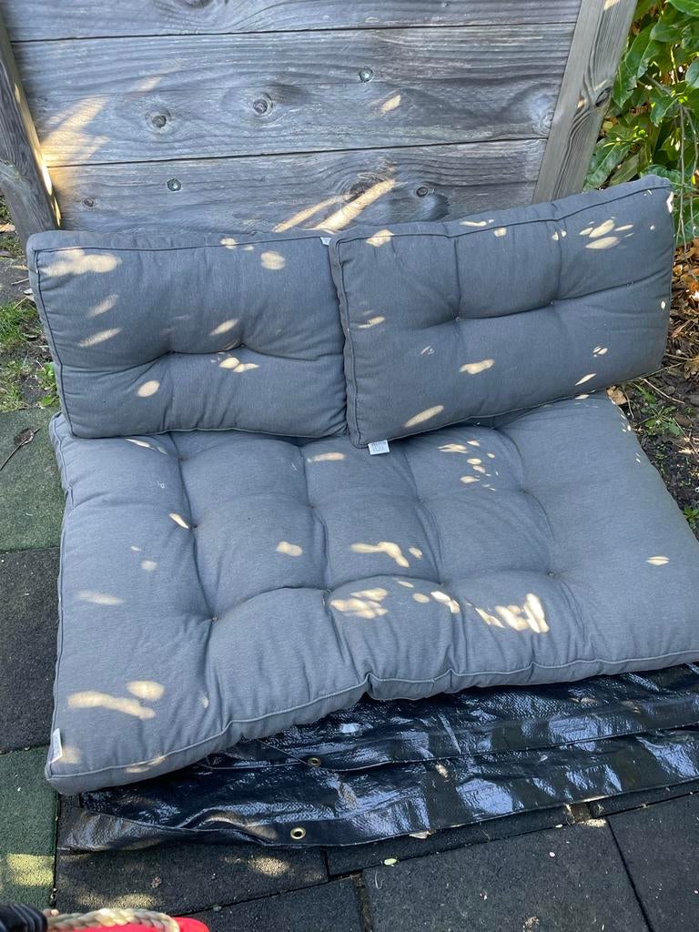 Grijze Palletbank Kussens - Florance, Tuin en Terras, Tuinmeubel-accessoires, Ophalen of Verzenden, Gebruikt