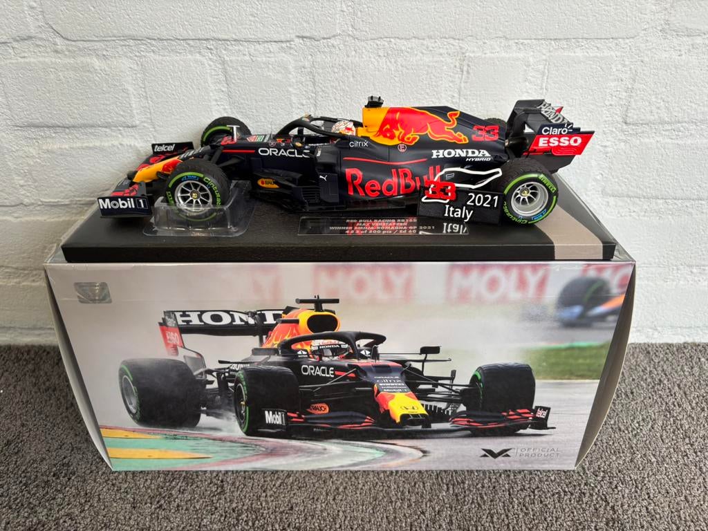 Max verstappen RB16B winner emilia 2021 1:18 model, Ophalen of Verzenden, Zo goed als nieuw, Formule 1