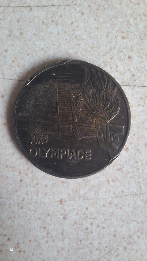 penning mexico 1968 olympische spelen, Postzegels en Munten, Penningen en Medailles, Ophalen of Verzenden, Overige materialen