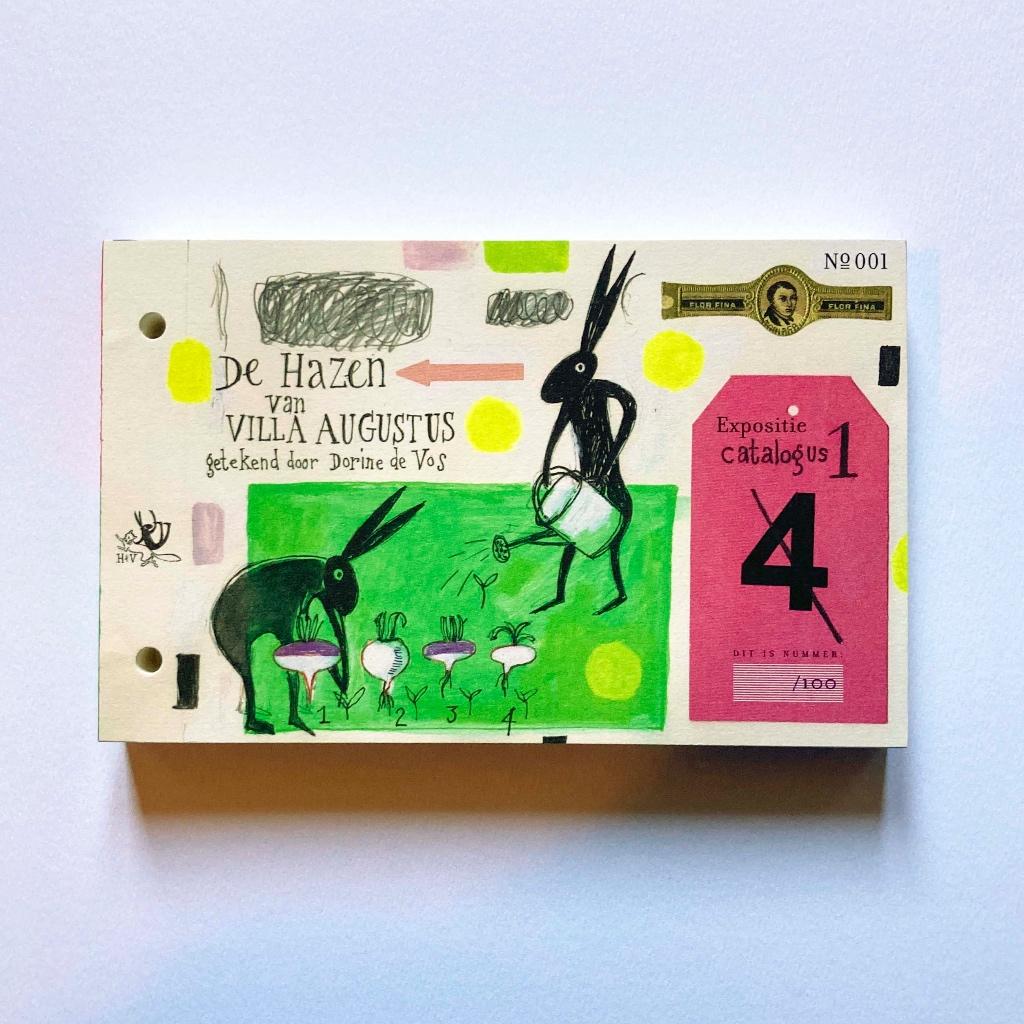 ‘De hazen van Villa Augustus’ ongenummerd exemplaar, Dorine de Vos, Nieuw, Ophalen of Verzenden, Schilder- en Tekenkunst