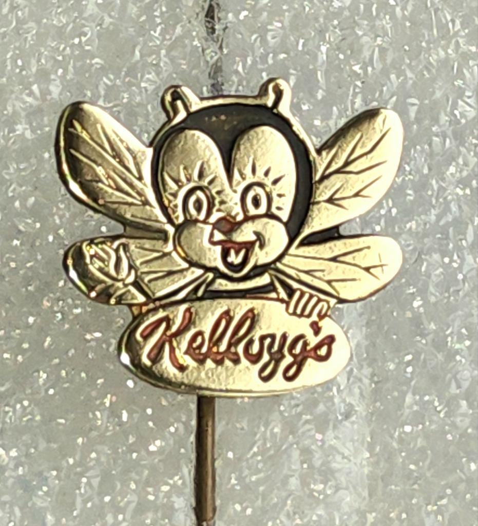 Vintage Kellogg's Bijen Pin - Verzamelobject, Ophalen of Verzenden, Gebruikt, Merk, Speldje of Pin