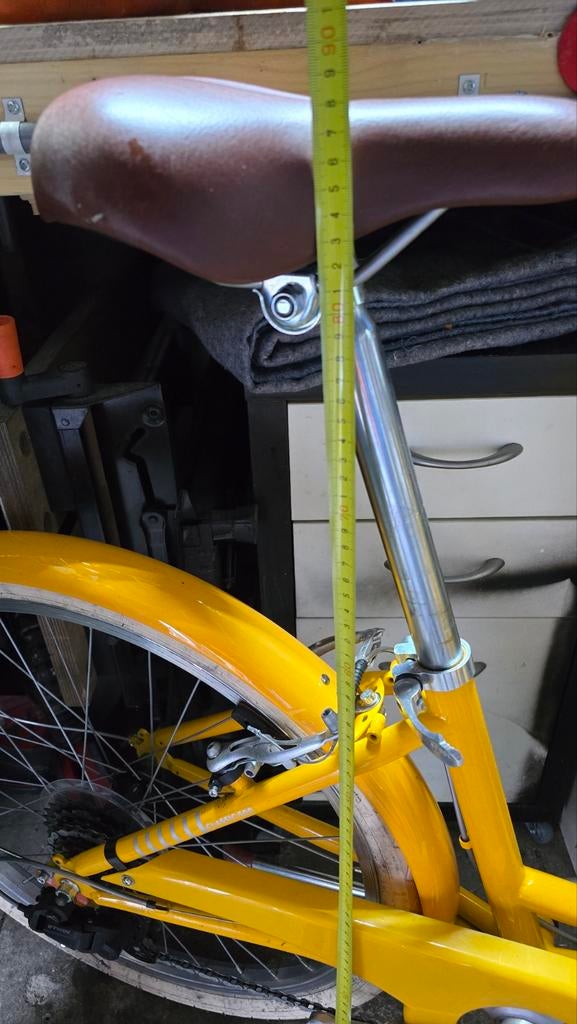 Gele kinderfiets 24 inch met handrem en versnellingen, Ophalen, Versnellingen, BTWIN, Gebruikt