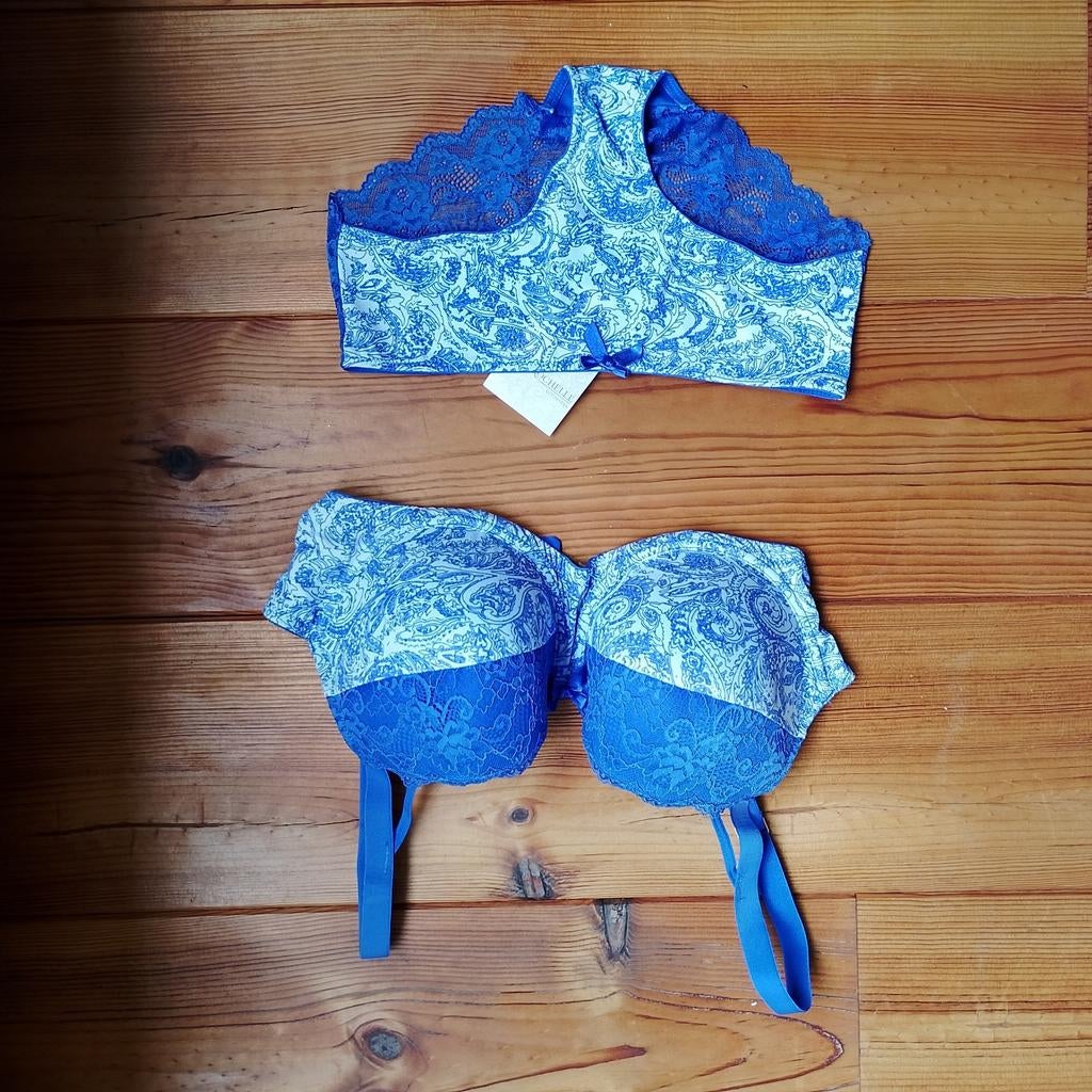 Bh maat 85D. Leuke set van Jane Rochelle, Ophalen of Verzenden, Blauw, BH