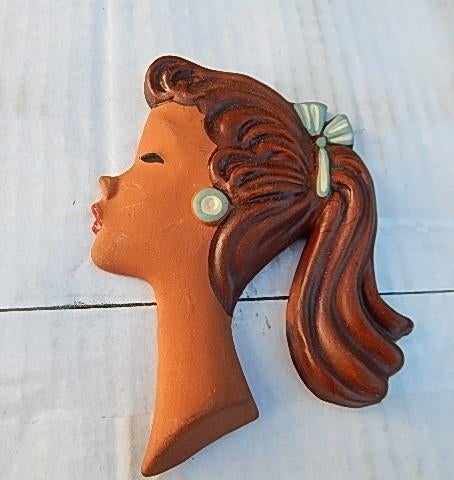 Oud Vintage Vrouwenkopje - retro mid century fifties, Ophalen of Verzenden