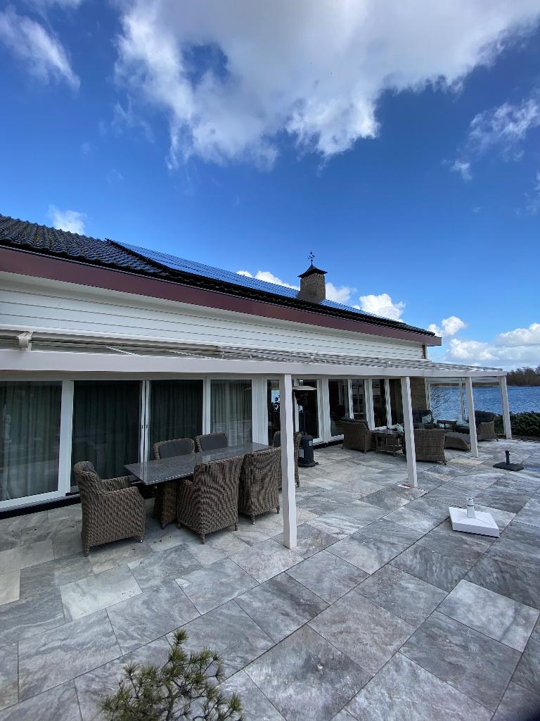 terrasoverkapping met elektrische zonnewering, Tuin en Terras, Overkappingen, Ophalen, Gebruikt, Veranda