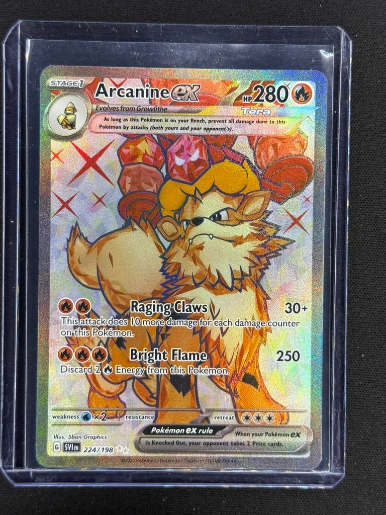 Arcanine SVI 224 – Pokémon TCG Kaart | Near Mint, Ophalen of Verzenden, Zo goed als nieuw, Losse kaart