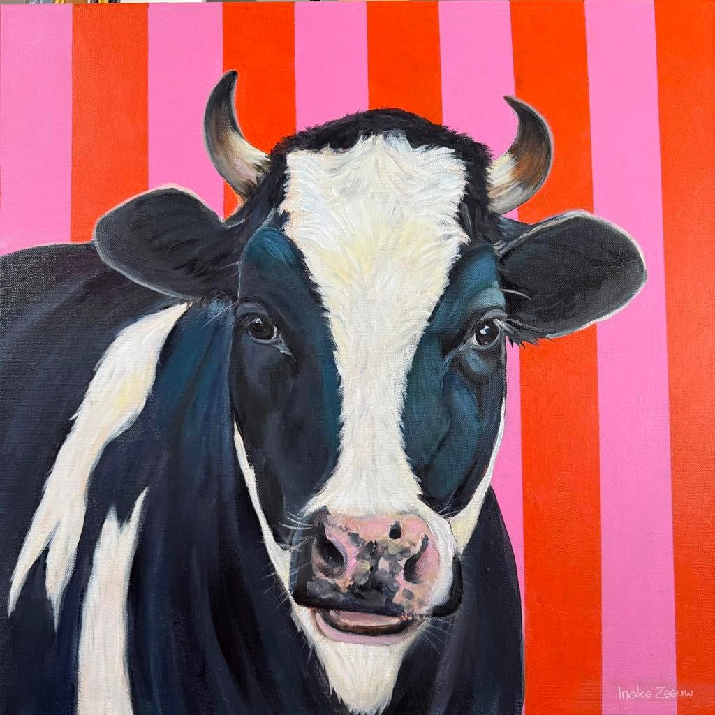 Schilderij koe orgineel uit eigen atelier, Ophalen of Verzenden