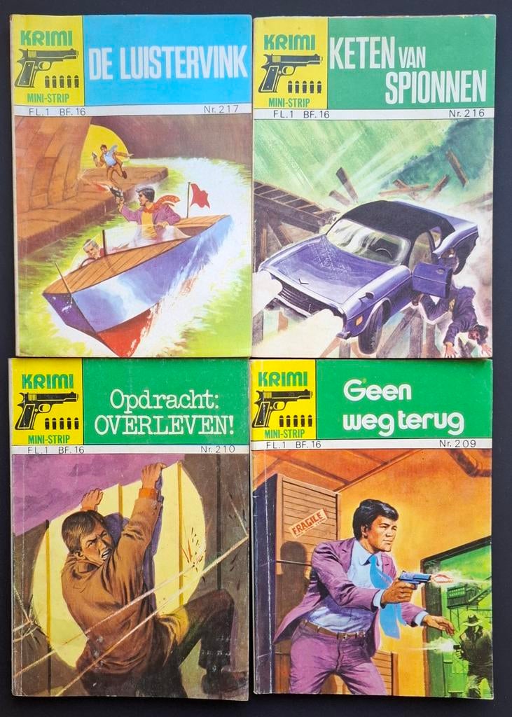 Krimi Mini-Strip boeken: De Luistervink, Keten van Spionnen, Ophalen of Verzenden, Gelezen