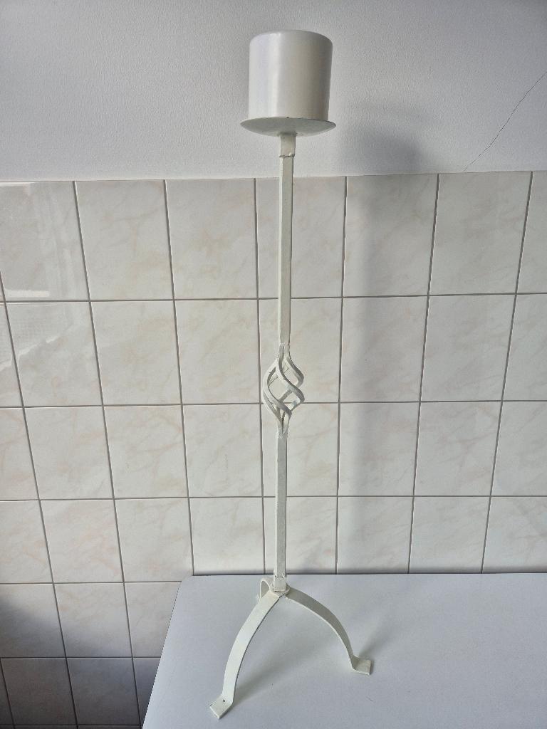 Kaarsenstandaard 80cm Hoog, Wit, Ophalen of Verzenden, Kandelaar, Metaal