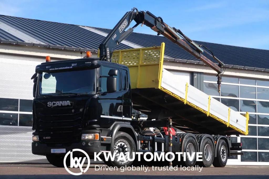 Scania G450 8X4/ KIPPER KRAN/ FASSI 15 TON CRANE/ EURO 6/ FU, Automaat, Achterwielaandrijving, Euro 6, Scania