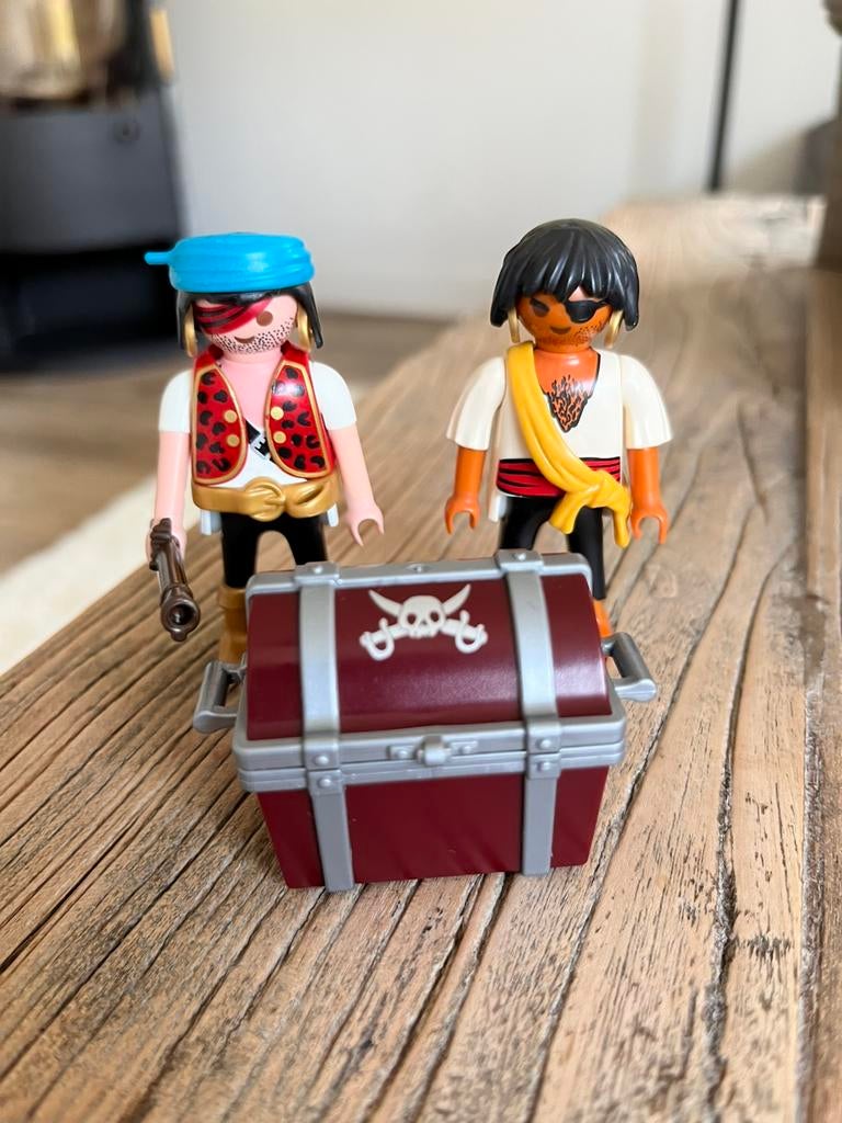 2 playmobil piraten met schatkist, Ophalen, Zo goed als nieuw, Complete set