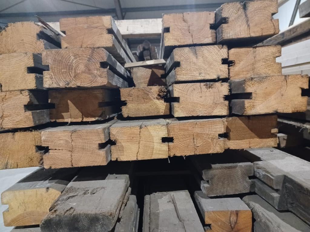 Amerikaans grenen vloerbalken uit voormalig pakhuis, Ophalen, Gebruikt, Grenen, Plank