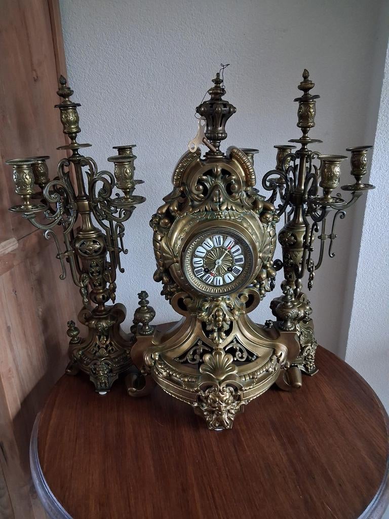 Heel zwaar bronze klokkenstel, Antiek en Kunst, Antiek | Klokken, Ophalen