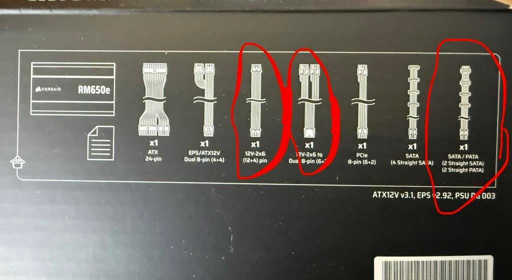 Kabels voor corsair psu type4, Ophalen of Verzenden, Zo goed als nieuw