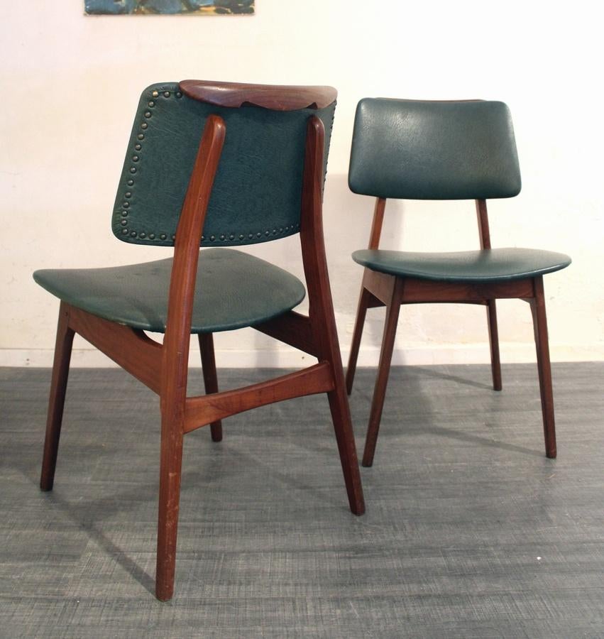 Jaren 50 60 teakhouten eetkamerstoel bureaustoel bijzetstoel, Ophalen, Gebruikt, Overige kleuren, -