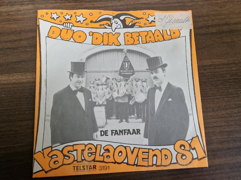 TELSTAR Dik Betaald/Gaer Gedaon – De Fanfaar/ Bès Ens Earlik, Ophalen of Verzenden, Zo goed als nieuw, Nederlandstalig, Maxi-single