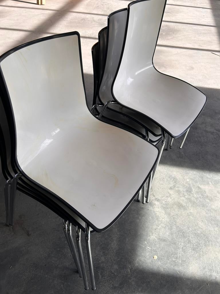 8 x design Arper Catifa wit made Italy stapelstoelen stoelen, Ophalen, Zo goed als nieuw, Wit, Vijf, Zes of meer stoelen