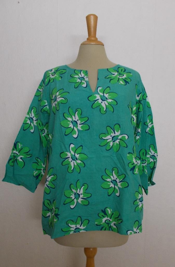 Leuk groene 100% katoenen print tuniek van Enolah! M, Verzenden, Zo goed als nieuw, Maat 38/40 (M), Groen