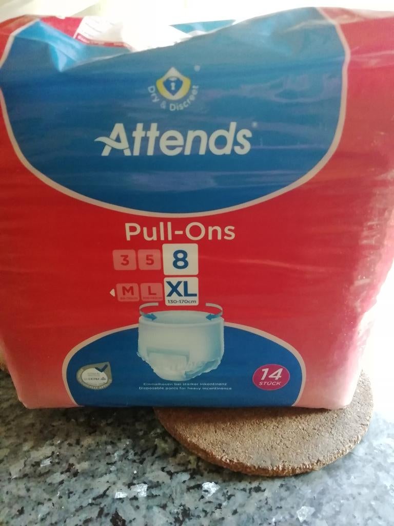 Attends pull-ons (8 xl)broekjes 14 stuks in pak 7 euro p pak, Ophalen of Verzenden, Nieuw