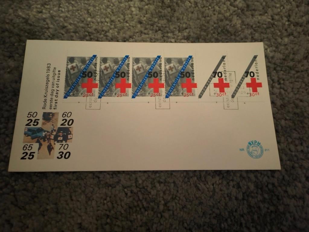 FDC Rode Kruis n.v.p.h nr.211, Postzegels en Munten, Ophalen of Verzenden, Onbeschreven, Nederland