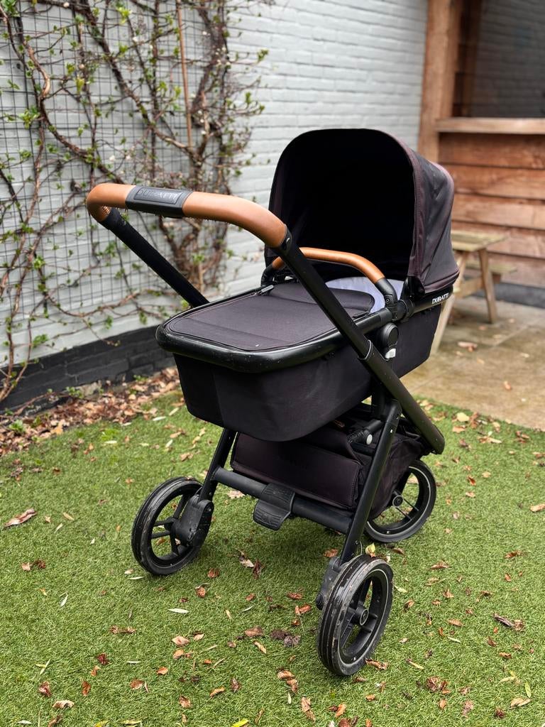 Dubatti wandelwagen compleet - Zwart met bruin, Gebruikt, Verstelbare duwstang, Combiwagen, Ophalen
