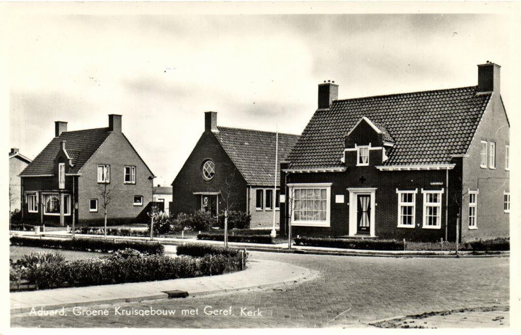 Aduard, Groene Kruisgebouw met Geref. Kerk - ongelopen, Verzamelen, Ophalen of Verzenden, Voor 1920, Ongelopen, Noord-Brabant
