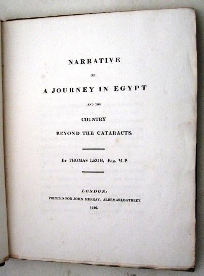 Narrative of a Journey in Egypt 1816 Legh kaart Egypte, Ophalen of Verzenden